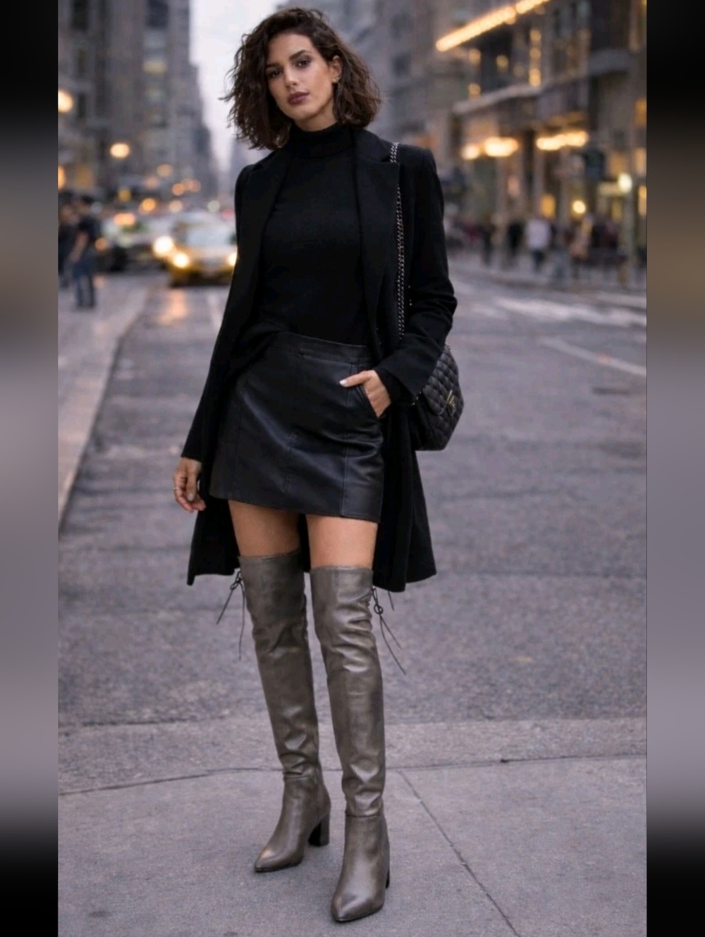 Donald Pliner Leore Over The Knee Boots, Pewter, 9.5